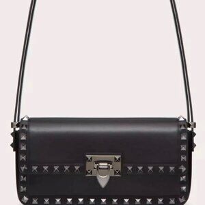Valentino Garavani ROCKSTUD23 E/W Smooth Calfskin Shoulder Bag MSRP $2,390 NWT